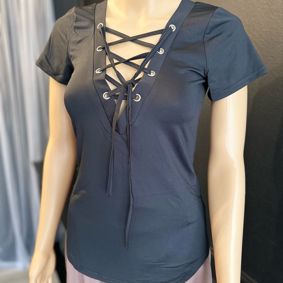 Women's Lace-Up Top - Picture 7 of 8